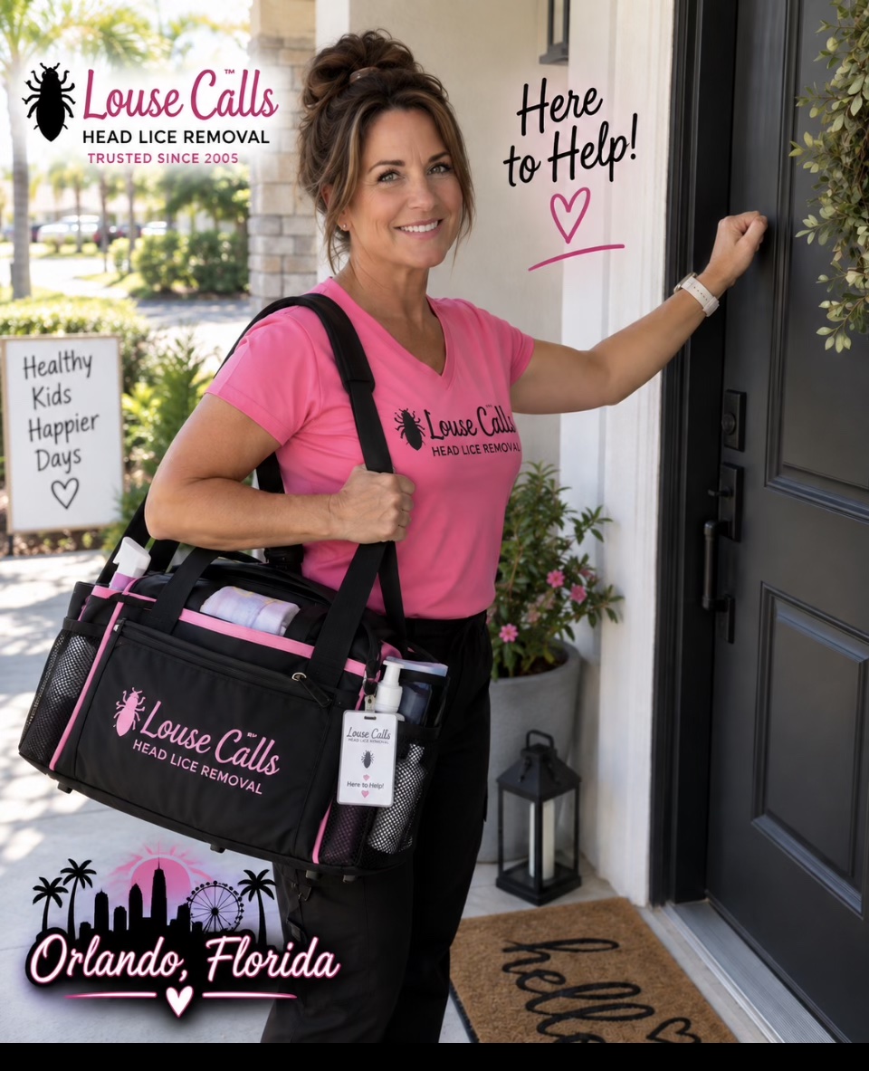Mobile in-home head lice removal serving families and vacationers in Orlando, Kissimmee and Central Florida.