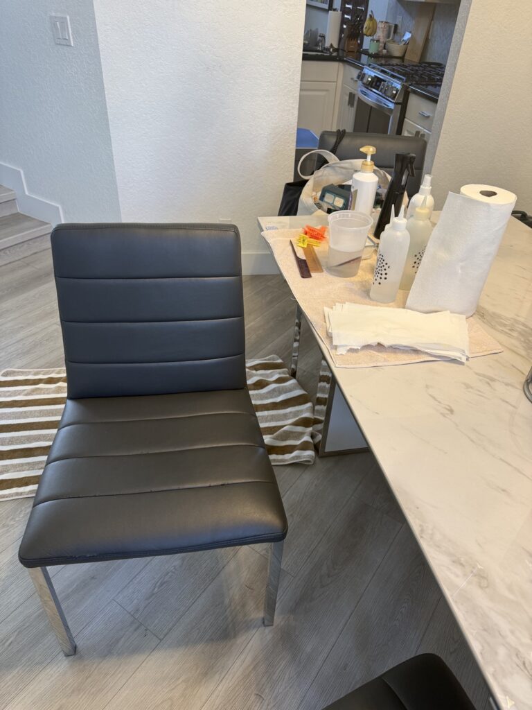 Louse Calls in-home head lice treatment setup at an Orlando Florida client appointment.